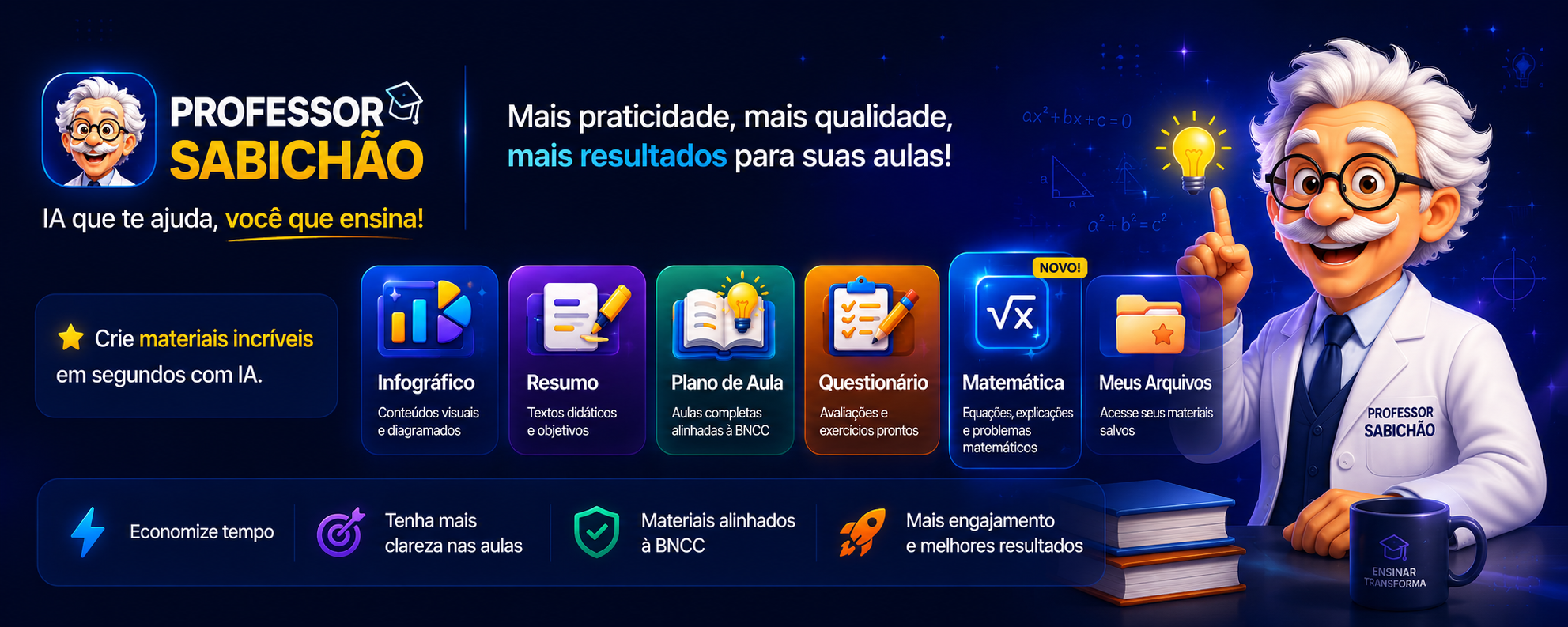 Funcionalidades do Professor Sabichão